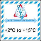 LR36 +2°C to +15°C Time and Temperature Label